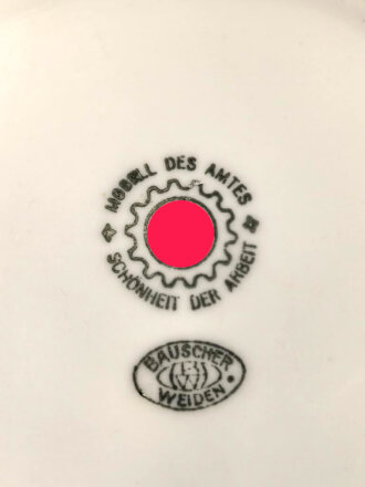 Deutsche Arbeitsfront, Kantinenporzellan Schale, Durchmesse 20,5cm, Hersteller Bauscher Weiden. Gebraucht