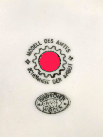 Deutsche Arbeitsfront, Kantinenporzellan Schale, Durchmesse 20,5cm, Hersteller Bauscher Weiden. Gebraucht