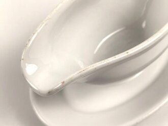 Heer, Kantinenporzellan Sauciere, Hersteller Königszelt 1937. Gesamtlänge 25cm, gebraucht