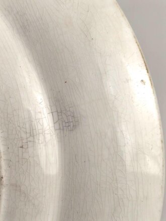 Flacher Teller, Durchmesser 26cm, Monogramm M & R im Logo, Anscheinend Majolika, wahrscheinlich um 1900