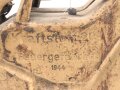 20 Liter Kraftstoffkanister Wehrmacht, datiert 1944. Originallack, ungereinigt. Mit dem seltenen Ausgießer. Leer, dennoch KEIN VERSAND NACH ÜBERSEE