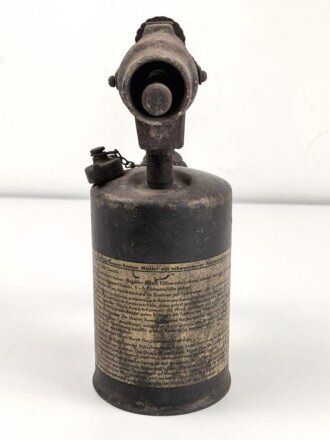 Vorheizer, Anwärmer für Fahrzeuge der Wehrmacht. Kleines Modell, Höhe 27cm, ungereinigtes Stück, diverse Ersatzteile anbei