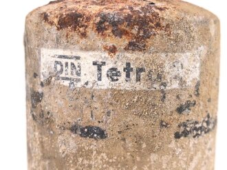 "Tetra 2" Feuerlöscher aus der Zeit des 2.Weltkrieg. Originallack, ungereinigtes Stückt. Leer, dennnoch KEIN VERSAND NACH ÜBERSEE