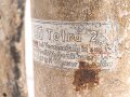 "Tetra 2" Feuerlöscher aus der Zeit des 2.Weltkrieg. Originallack, ungereinigtes Stückt. Leer, dennnoch KEIN VERSAND NACH ÜBERSEE
