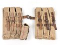 Paar Magazintaschen zur Maschinenpistole MP38 und 40 der Wehrmacht. Hersteller dkk44. Seltenes Paar, wenn es sandfarbene MP Taschen im Angebot gibt, dann fast ausschliesslich vom Hersteller clg