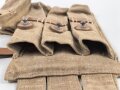 Paar Magazintaschen zur Maschinenpistole MP38 und 40 der Wehrmacht. Hersteller dkk44. Seltenes Paar, wenn es sandfarbene MP Taschen im Angebot gibt, dann fast ausschliesslich vom Hersteller clg
