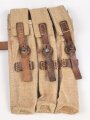 Paar Magazintaschen zur Maschinenpistole MP38 und 40 der Wehrmacht. Hersteller dkk44. Seltenes Paar, wenn es sandfarbene MP Taschen im Angebot gibt, dann fast ausschliesslich vom Hersteller clg