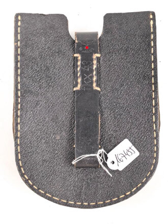 Koppeltasche für die kurze Drahtschere der Wehrmacht. Schwarzes Ersatzmaterial, sehr guter Zustand, Hersteller fkx43