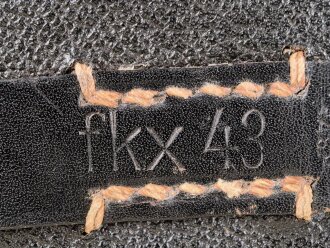 Koppeltasche für die kurze Drahtschere der Wehrmacht. Schwarzes Ersatzmaterial, sehr guter Zustand, Hersteller fkx43