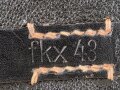 Koppeltasche für die kurze Drahtschere der Wehrmacht. Schwarzes Ersatzmaterial, sehr guter Zustand, Hersteller fkx43