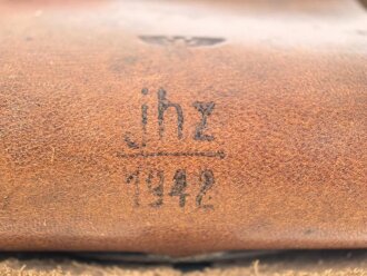 Systemschutz zum k98 der Wehrmacht, in dieser Form für Berittene, Leder weich . Hersteller jhz 1942