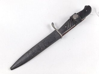 1.Weltkrieg Grabendolch. Klinge stark beschliffen, Leder...