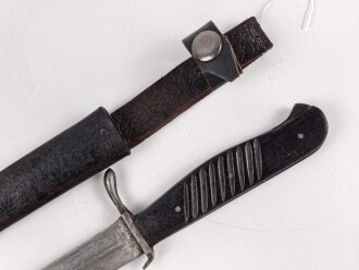 1.Weltkrieg Grabendolch. Klinge stark beschliffen, Leder neuzeitlich ergänzt