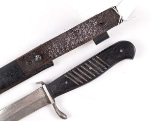 1.Weltkrieg Grabendolch. Klinge stark beschliffen, Leder neuzeitlich ergänzt