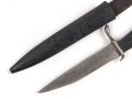 1.Weltkrieg Grabendolch. Klinge stark beschliffen, Leder neuzeitlich ergänzt