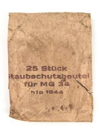 Papiertüte " 25 Stück Staubschutzbeutel für MG34", Hersteller hlp 1944, dazu zwei ebensolche