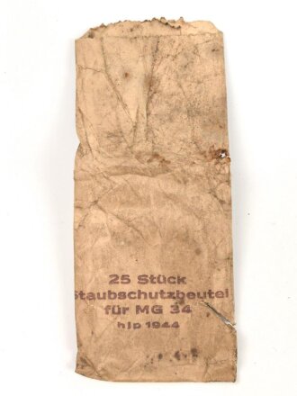 Papiertüte " 25 Stück Staubschutzbeutel für MG34", Hersteller hlp 1944, dazu zwei ebensolche