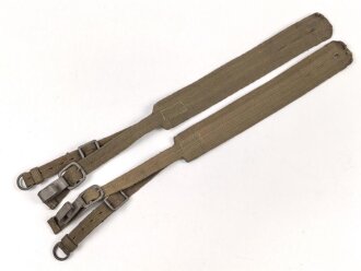 Paar Trageriemen für einen Tornister der Wehrmacht. Guter Zustand, seltene Variante aus Webleinen