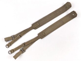 Paar Trageriemen für einen Tornister der Wehrmacht. Guter Zustand, seltene Variante aus Webleinen