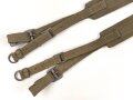 Paar Trageriemen für einen Tornister der Wehrmacht. Guter Zustand, seltene Variante aus Webleinen