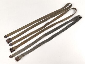 Drei Stück Webriemen Wehrmacht. Länge je etwa 115cm