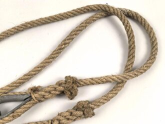 Zugseil / Geschirrtau Wehrmacht. Gesamtlänge etwa 220cm