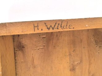 Werkzeugkasten für Panzerkampfwagen der Wehrmacht. Maße 23 x 40 x 9,5cm. Originallack, ungereinigt