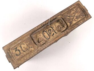 Kasten "Oel" Patronenkasten Wehrmacht. Originallack, ungereinigtes Stück, datiert 1944