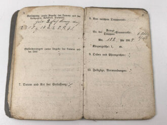 1. Weltkrieg, Militärpaß und Soldbuch eines Angehörigen zunächst Infanterie Regiment 163.. Ostfeldzug.