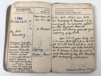 1. Weltkrieg, Militärpaß und Soldbuch eines Angehörigen zunächst Infanterie Regiment 163.. Ostfeldzug.