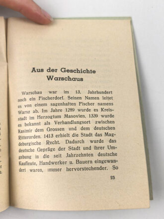 "Kurzer Führer durch Warschau" 25 Seiten, DIN A6, gebraucht