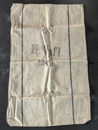 Grosser Sack für Heeresverpflegung der Wehrmacht. gebraucht, ungereinigt, datiert 1940