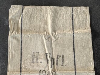Grosser Sack für Heeresverpflegung der Wehrmacht. gebraucht, ungereinigt, datiert 1940