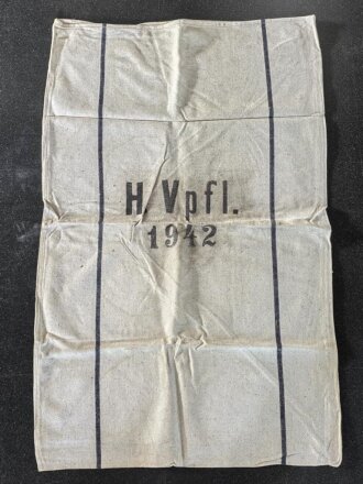 Grosser Sack für Heeresverpflegung der Wehrmacht. gebraucht, ungereinigt, datiert 1942