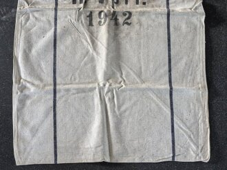 Grosser Sack für Heeresverpflegung der Wehrmacht. gebraucht, ungereinigt, datiert 1942