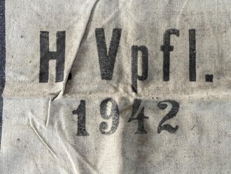 Grosser Sack für Heeresverpflegung der Wehrmacht. gebraucht, ungereinigt, datiert 1942