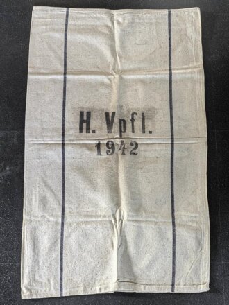 Grosser Sack für Heeresverpflegung der Wehrmacht. gebraucht, ungereinigt, datiert 1942