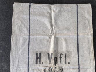 Grosser Sack für Heeresverpflegung der Wehrmacht. gebraucht, ungereinigt, datiert 1942