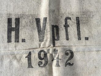 Grosser Sack für Heeresverpflegung der Wehrmacht. gebraucht, ungereinigt, datiert 1942