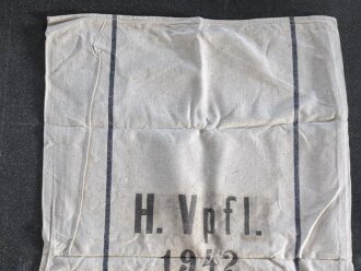 Grosser Sack für Heeresverpflegung der Wehrmacht. gebraucht, ungereinigt, datiert 1942