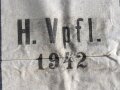 Grosser Sack für Heeresverpflegung der Wehrmacht. gebraucht, ungereinigt, datiert 1942