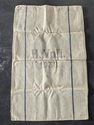 Grosser Sack für Heeresverpflegung der Wehrmacht. gebraucht, ungereinigt, datiert 1938