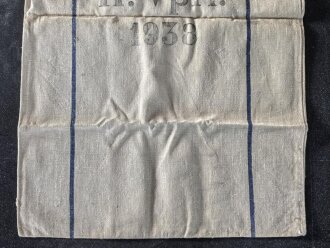 Grosser Sack für Heeresverpflegung der Wehrmacht. gebraucht, ungereinigt, datiert 1938