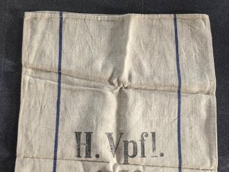 Grosser Sack für Heeresverpflegung der Wehrmacht. gebraucht, ungereinigt, datiert 1938