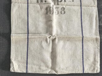 Grosser Sack für Heeresverpflegung der Wehrmacht. gebraucht, ungereinigt, datiert 1938