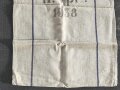 Grosser Sack für Heeresverpflegung der Wehrmacht. gebraucht, ungereinigt, datiert 1938
