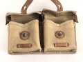 Magazintasche zum K43 der Wehrmacht aus gelbem Ersatzmaterial, kein Hersteller erkennbar