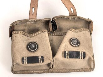 Magazintasche zum K43 der Wehrmacht aus gelbem Ersatzmaterial, kein Hersteller erkennbar