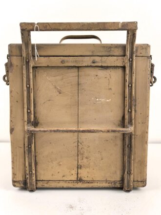 Motorrad Packtasche Wehrmacht. Ausführung in Blech. Originallack, ungereinigtes Stück