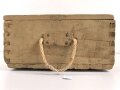 Patronenkasten B Wehrmacht. Packzettel  für 1500 Patronen 8 x 57 von 1944. Von einem amerikanischen Soldaten als Versandkasten benutzt.